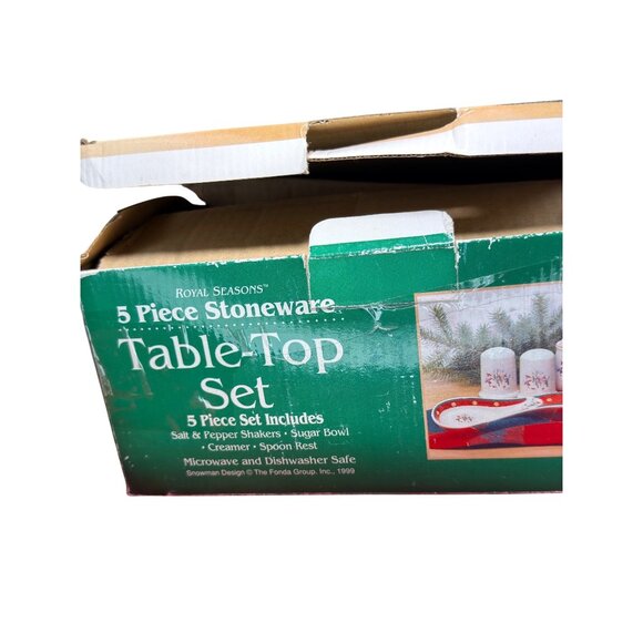 CIB Royal Seasons 5-Piece Stoneware Table-Top Set With Snowman Design Vintage - Picture 8 of 8